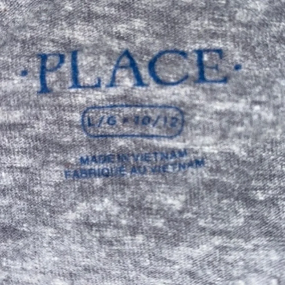 Children's Place Boys 10/12 Large Gray & Yellow 'Gamer' Gaming Graphic T-Shirt.